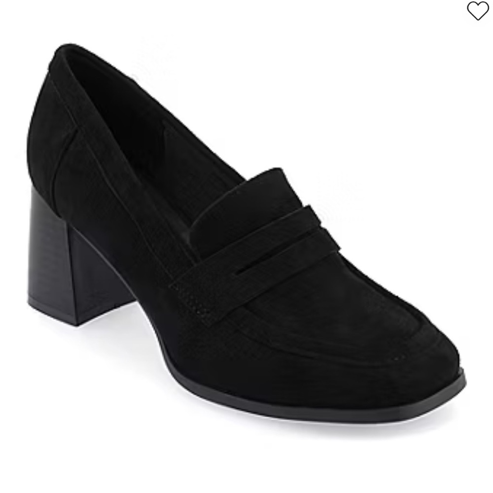 Journee Collection Black Block Heel Loafers